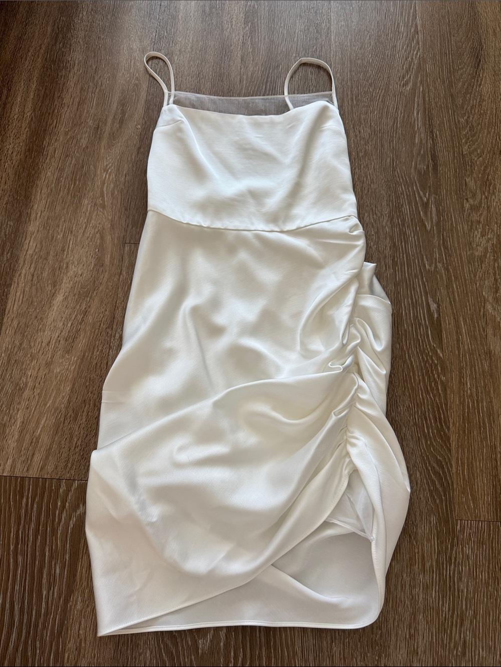 Amanda Uprichard Ivory Ruched Bridal Slip Dress